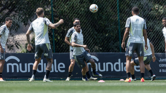 Aconteceu nesta terça (17) o último treinamento do Atlético antes da partida pela Libertadores (foto: Pedro Souza / Atlético)