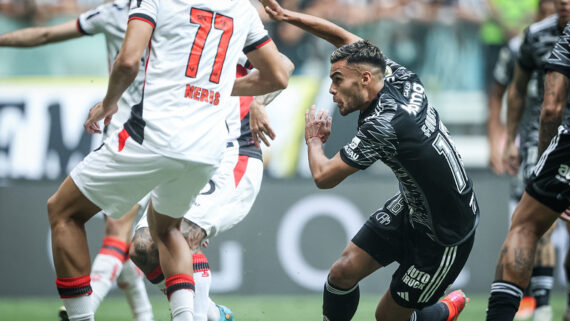 Fausto Vera marcou seu primeiro gol pelo Galo diante do Vitória (foto: Pedro Souza / Atlético)