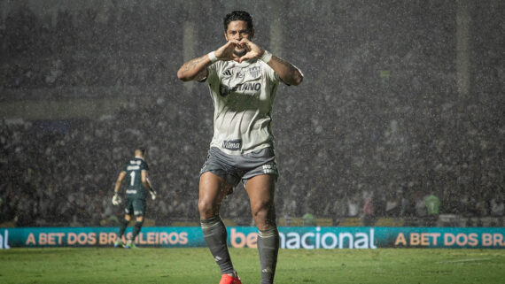 Hulk comemora gol que classificou o Galo para a decisão da Copa do Brasil (foto: Pedro Souza / Atlético)