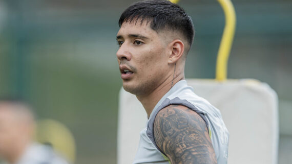 Zaracho no treinamento na Cidade do Galo (foto: Pedro Souza / Atlético)