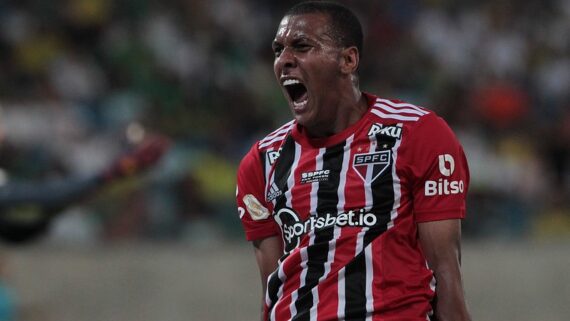 Luizão comemorando gol quando defendia o São Paulo (foto: Rubens Chiri / saopaulofc.net)