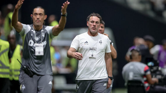 Gabriel Milito fala em coletiva sobre vitória atleticana (foto: Pedro Souza / Atlético)
