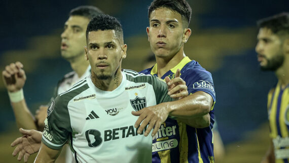 Paulinho marcou o gol do Atlético contra o Rosario Central (foto: Pedro Souza / Atlético)