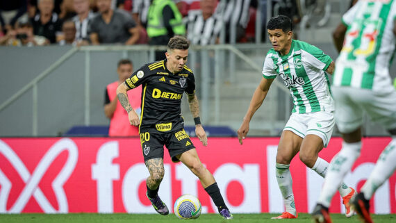 Bernard na sua reestreia contra o Juventude, em Brasília (foto: Pedro Souza / Atlético)