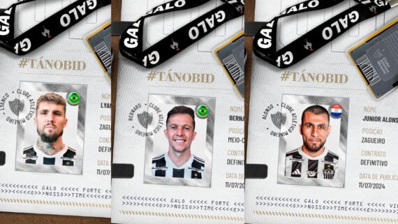Lyanco, Bernard e Alonso aparecem no BID e ganham condição de jogo no Galo. (foto: REPRODUÇÃO / TWITTER / ATLETICO)