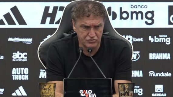 Cuca analisa partida e faz pontuações sobre elenco do Galo (foto: REPRODUÇÃO / YOUTUBE / GALO TV)