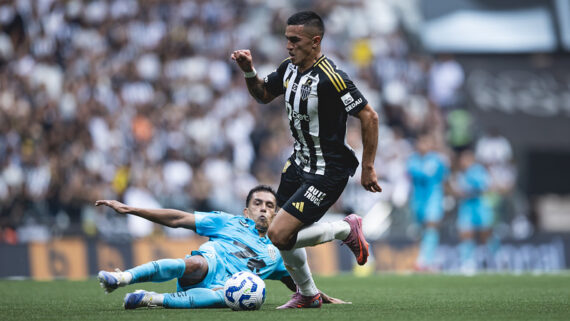 Atlético empatou com Santos na Arena MRV (foto: Pedro Souza / Atlético)