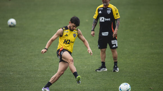 Treinamento desta segunda-feira (15) na Cidade do Galo (foto: Pedro Souza / Atlético)