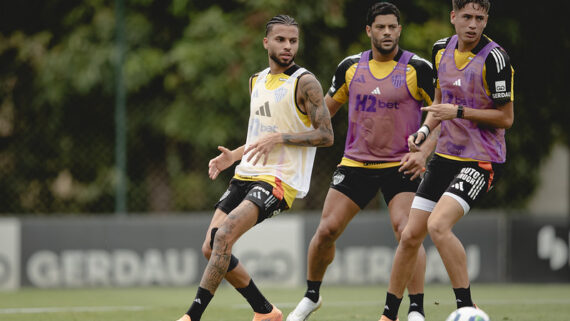 Treinamento na reapresentação na Cidade do Galo (foto: Pedro Souza / Atlético)