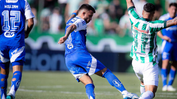 Cruzeiro empata em 3 a 3 contra o Juventude. (foto: Lucas Bubols/Cruzeiro.)