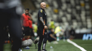 Sampaoli na derrota do Atlético para o Palmeiras (foto: Pedro Souza / Atlético)