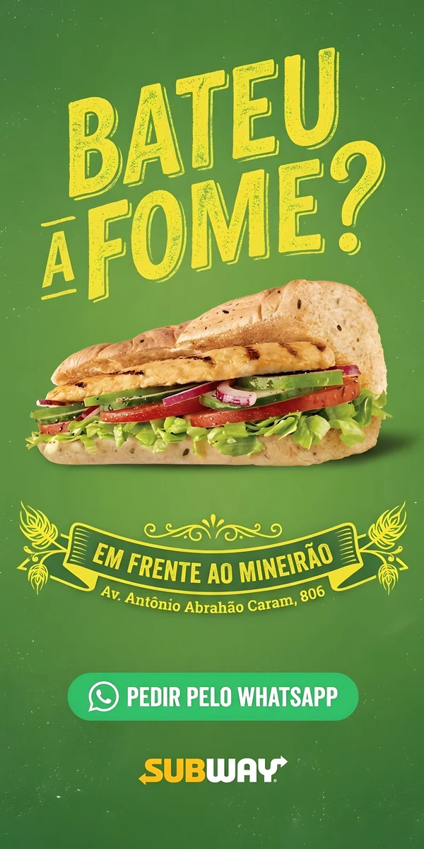 Subway em frente ao Mineirão: pedir pelo WhatsApp